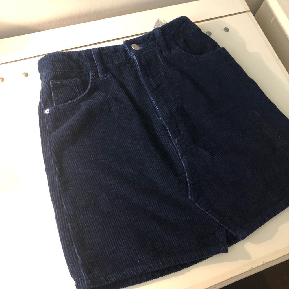 Zara blue corduroy mini skirt